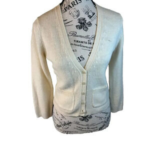 Abercrombie & Fitch Cream Cardigan Sweater